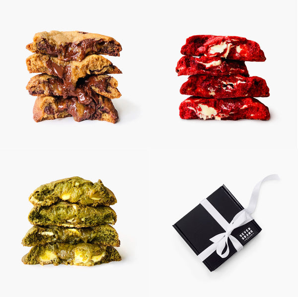 Holiday Limited Edition Gift Box: The Red Velvet, Matcha & Classic Cookie Trio (18 pcs)