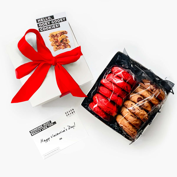 Valentine's Limited Edition Gift Box: Red Velvet & Classic Chocolate Chip Cookie Duo (12 pcs)