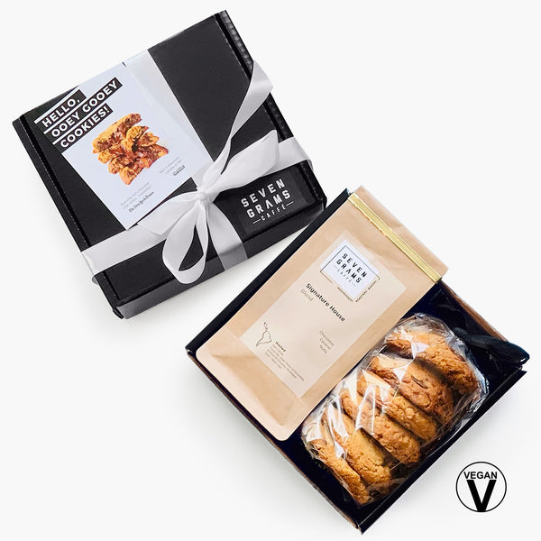 Seven Grams Caffé Gift Box – Vegan Chocolate Chip Cookies & Coffee